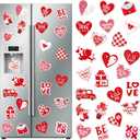Zhanmai 24 Pcs Valentine's Day Refrigerator Magnets Valentine's Day Car Magnets Car Stickers Heart Dishwasher Fridge Magnetic Kitchen Metal Door Decal for Love Accessories DIY Crafts