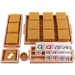 Kghios Montessori Golden Beads Materials Decimal System Bank Game Montessori Math Toys Mathematics Teaching Aids Materials Baby Preschool Education Toys