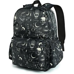 Gothic School Backpack for Girls Boys Teens Bookbag 17 Inch Laptop Backpack for Sports Travel Camping