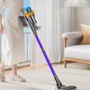 Cordless Vacuum Cleaner, 650W 55KPA 75Min Powerful Vacuum Cleaners for Home, Self-Standing Stick Vacuum Cordless Rechargeable/ Anti-Tangle/OLED Screen/1.8L Cup for Home Pet Hair/Carpet/Hardwood Floor