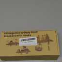 Cast Iron Shelf Brackets 4 Inch, 4 Pack Black Rustic Shelf Brackets with HooksHeavy Duty Floating Brackets Wall Mounted, Decorative Brackets for Wood Shelves