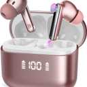 Ai Translation Earbuds Real Time with Audio and Video Calls, Buletooth 5.4 Translator Earbuds with 6 Translation Modes/164 Languages/No Subscription Required, 48H Headphones Translator, Rose Powder