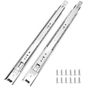 2 Pairs of 22 Inch Hardware 3-Section Full Extension Ball Bearing Side Mount Drawer Slides,100 LB Capacity Drawer Slide