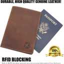 WANDERINGS Leather Travel Wallet with Passport Holder - 5.5" x 4" - Genuine Leather Case with RFID Blocking for Men and Women - Folding Wallet for Passports