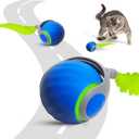 Speedy Tail Cat Toy 2.0, Interactive Cat Ball Toy for Bored Indoor Cats, Automatic Moving Pet Play Ball, Two Speed Adjustment with Replacement Tail
