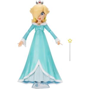 The Super Mario Galaxy Movie 5 Action Figures Series 1 Rosalina Figure with Wand and Clear Stand Accessories - Premium Details 10 Points of Articulation