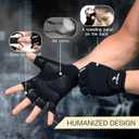 ATERCEL Workout Gloves for Men and Women, Exercise Gloves for Weight Lifting, Cycling, Gym, Training, Breathable and Snug Fit (Black, XS)