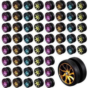 Lenwen 50 Pcs Rainbow Yoyos Beginners Metal Yo Yo with Colorful Designs Adults Birthday Party Favors, Holiday Stocking Fillers, Classroom Prizes (Tyre)