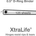 Oxford 3 Ring Binders, 0.5 inch ONE-Touch Easy Open D Rings, Durable Binders for School and Office, View Binder Covers, Xtralife Hinge, Non-Stick, PVC-Free, White, Holds 125 Sheets, 6 PK (79902)