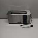 Mueller UltraToast Full Stainless Steel Toaster 4 Slice, Long Extra-Wide Slots for Bagels and Waffles, 6 Browning Levels, LED Display, Cancel/Defrost/Reheat Functions & Removable Tray, Kitchen Gadgets