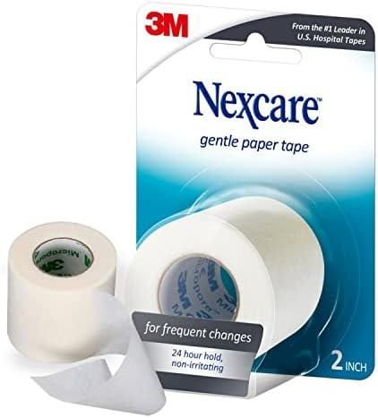 Nexcare Gentle Paper Tape, Medical Paper Tape, Secures Dressings and Lifts Away Gently - 2 In x 10 Yds, 1 Roll of Tape