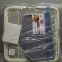 Dog Pee Pad Holder with High Wall, Large Puppy Potty Training Tray with Mesh Grid & Splash Guard, 23.6 x 23.6 Indoor Dog Litter Box, Includes 4 Disposable Pee Pads