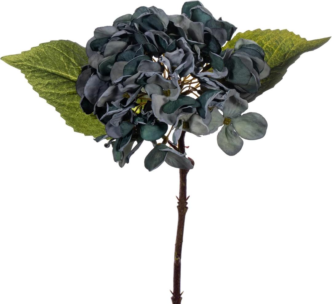Vickerman 13" Blue Artificial Dried Hydrangea Pick, 3 per Bag.