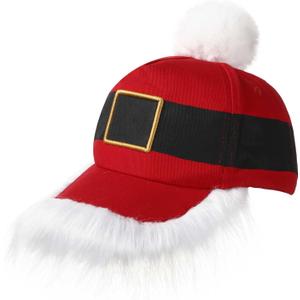 Vabean Christmas Santa Baseball Hat Unisex Christmas Vintage Hat Baseball Cap with Pom Ball Adjustable Cap for Men Women