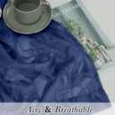 Lecloud Leia Dusty Blue Sheer Valance for Windows 14 Inch Length 2 PCS, Dual Rod Pockets Living Room Bedroom Short Curtains, Jacquard Clip Textured Leaf Window Treatments, 40 W x 14 L