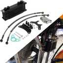 Motorcycle Oil Cooler Cooling Radiator Engine Kit Universal for CRF XR KLX 50 70 90 110 125 140cc SSR Taotao Coolster Kayo Dirt Pit Bike ATV Black