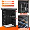 Storage Station 4.5ft for Solo Stove Yukon, Bonfire, Ranger and other Fire Pit Stove, Firewood Storage Cabinet with Waterproof Cover, Adjustable Firewood Rack for logs and Fire Pit Accessories