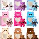 Sofier Valentines Day Gifts for Kids Classroom 27 Pack Valentines Card Boxes with Heart Window Mini Animal Toys Bears Keychains Bulk for Boys Girls Party Favor School Teacher Student