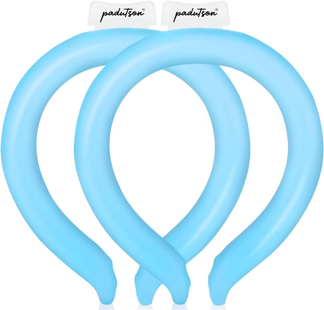 2 Pack Neck CoolingTube, Reusable Ice Coolers Wearable BodyCooling Products, Neck Coolers for HotWeather(Blue*2)