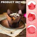 uxcell 150Pcs Tulip Baking Cups Cupcake Muffins Liners Paper Greaseproof Wrappers for Wedding Birthday Party Festivals Christmas(3.1" x 2", Red)