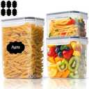 ComSaf Food Storage Containers with Lids Set of 3 (2L/62oz) (1.4L/42oz) (0.8L/22oz), Airtight Food Storage Containers, Plastic Canisters Sets for Kitchen, Pantry Organizers for Sugar, Cereal and Snack (62oz/42oz/22oz-Rectangle)
