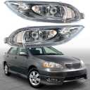 Pair of Front Fog Light Replacement for Corolla 2005 2006 2007 2008 Switch Wiring Driver Left and Passenger Right Side Fog Driving Lamps