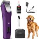 FuzzyFix Professional Dog Clippers for Grooming - 2 Speed Detachable Blade Pet Grooming Kit for Thick Curly Matted Coats - Low Noise Heavy Duty Cordless Hair Trimmer for Animal Pet Horse