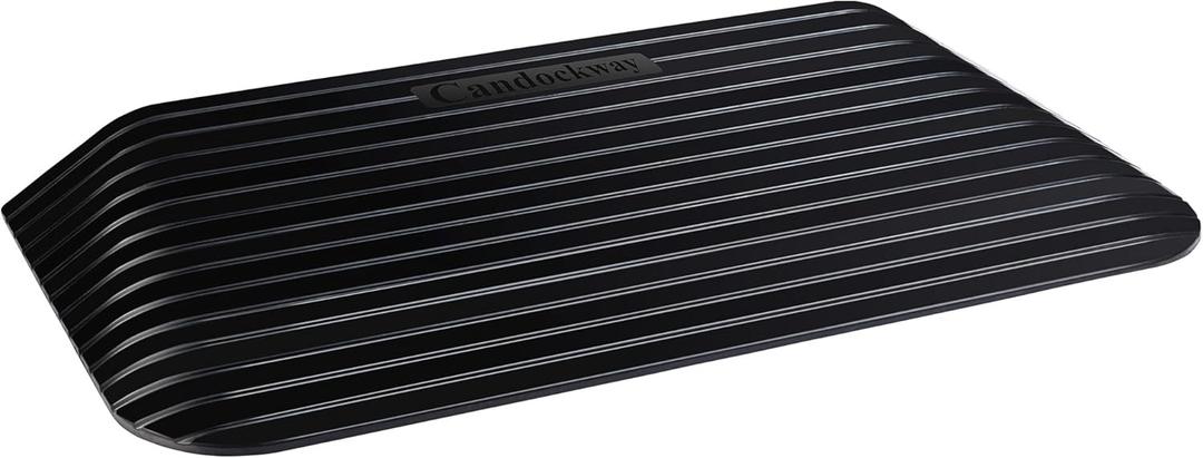 3" Rise Threshold Ramps Doorway, Wheelchair Ramp with Non-silp Surface, 4400 LBS Capacity, Solid and Portable, for Steps, Driveway and Curb Black (35.5" x 18.3" x 3")
