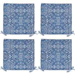 4 Pack Patio Cushion Covers Replacement, Washable Outdoor Cushion Covers Replacement with Zipper, Waterproof Outdoor Couch Cushion Slipcovers for Patio Furniture, Blue Charm, 18.9"D×18.9"W×3.15"H