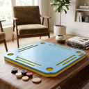Floating Mahjong Table for Pool, 31.5 x 31.5 in EVA Floating Game Tray with Tile Racks and Cup Holders, Water Game Board for Mahjong, Cards, Dominoes, Poker, Hot Tub, Lake, Beach, Summer Party.