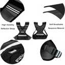 Adjustable Weighted Vest for Women & Men, 4-10lb/11-20lb/20-32lb Vest with 6 Ironsand Weights for Strength Training and Home Workout, Weight Vest with Reflective Strip for Running, Walking (Black)