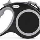 Retractable Dog Leash 26 FT, Heavy Duty Dog Leash for Dogs up to 110lbs, Strong Nylon Tape No Tangle, One-Handed Brake, Pause, Lock, Perfect for Medium Large Dogs (Black, 26 FT(66-110 LBS))