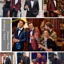 COOFANDY Mens Floral Tuxedo Jacket Paisley Shawl Lapel Suit Blazer Jacket for Dinner,Prom,Wedding (Black, XL)