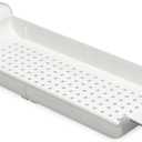 madesmart Expandable Bath Shelf, Adjustable Bathtub Tray for Bath-Night, Holds Glasses, Soaps, Toys & Bath Essentials, Non-Slip Grip, Fits Most Tubs, White