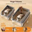 Jotesnew XXXL Stainless Steel Litter Box,28" L*20" W*12.5" H Large Capacity Metal Cat Litter Box for Big & Multiple Cats,Anti-Leakage,Non-Stick Surface for Easy Cleaning,Odor-Resistant,Gray