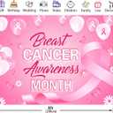 Breast Cancer Awareness Backdrop Decorations 8x6ft Pink Ribbon Party Banner for Charity Activities Fundraiser Home Office October Breast Cancer Month Background Supplies