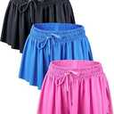 Didaey 3 Pcs Flowy Running Shorts for Women 2 in 1 Butterfly Shorts with Pockets Spandex Liner Athletic Workout