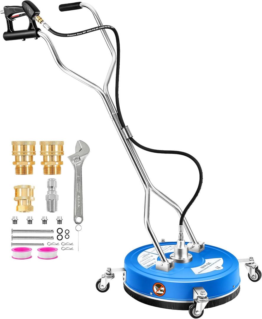 M MINGLE 20 Pressure Washer Surface Cleaner, 4500 PSI Surface Cleaner Power Washing, Pressure Washer Accessories for Driveways, Concretes, Patios, Sidewalks