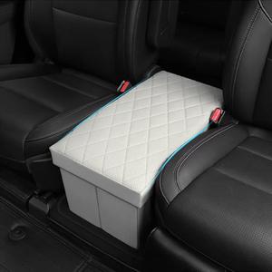 Seat Aisle Storage Box for Ford Explorer 6-Passenger Models  Organizer Rear Seats Passage  Foldable, Easy Installation, for Ford Explorer ST XLT Accessories 2020 to 2025 (White) (Beige)