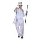 EraSpooky Men Ghost Gentleman Costume White Victorian Haunted Suit Size Large