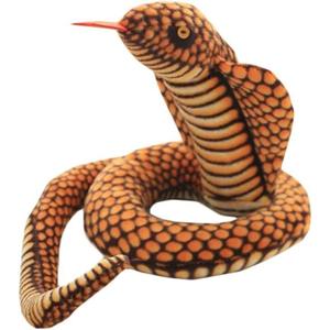 Stuffed Cobra Snake Animal Plush Toy 44 Inches Realistic Long Qamra The Queen Cobra Animal Stuffed Plushies Naja Nivea Cape Cobra Python Stuff Dolls Gift for Children Kids Boys Girls, 44Inches