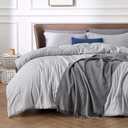Bedsure California King Comforter Set - Grey Soft Bedding for All Seasons, Cationic Dyed Bed Set, 3 Pieces, 1 California King Size Comforter (104"x96") and 2 Pillow Shams (20"x36"+2")