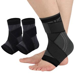 Ankle Braces for Men & Women, 2 pcs Ankle Compression Sleeve Plantar Fasciitis Brace Plantar Fasciitis Relief, Arch Support Socks Ankle Sleeve Ankle Brace for Sprained Ankle (Black, Large)