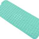 Anti-Slip Bathtub Shower mat, 39.3×15.7 inch（Approximately 100 × 40cm） Soft Oversized Machine Washable Non-Slip Bathtub mat with Drainage Holes, Bathroom Floor Suction Cup.（1-Opaque Mars Green）