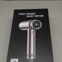 Cosy Companions Hair Dryer - High-Speed 150,000 RPM Hairdryer for Fast Drying, 500Million Negative Ionic & Thermo-Control & Cool Shot Button & HD Display Blow Dryer with Magnetic Diffuser & Nozzle (Metal Silver Grey)