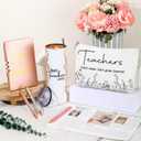 Domensi 6 Pcs Teacher Appreciation Gift Set for Women Staff 20 oz Marble Sign Tumbler Inspirational Ballpoint Pen Notebooks with Makeup Bag Teacher Thank You Gifts(Rose Pink)