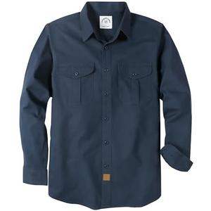 Dubinik® Canvas Long Sleeve Shirts for Men Button Up Work Shirt Sturdy Durable Stretch Casual Warm, XL