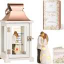 Happy Anniversary Gifts for Men, Women, Anniversary Lantern with Couple Hand-Painted Figure, Anniversary Gift for Couple, Him, Her, Wife, Husband, 1st, 5th, 10th, 25th, 50th Anniversary