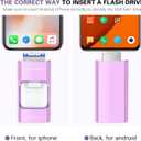 Flash Drive for iPhone 256GB, 4 in 1 USB Type C Memory Stick, Photo Stick External Storage Thumb Drive for iPhone iPad Android Computer, Violet Purple