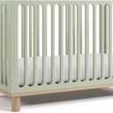 Storkcraft Sicily 3-in-1 Convertible Crib with Toddler Rail Included (Sage & Driftwood)  GREENGUARD Gold Certified, 100% Solid Wood, Converts to Toddler Bed, Fits Standard Crib Mattress
